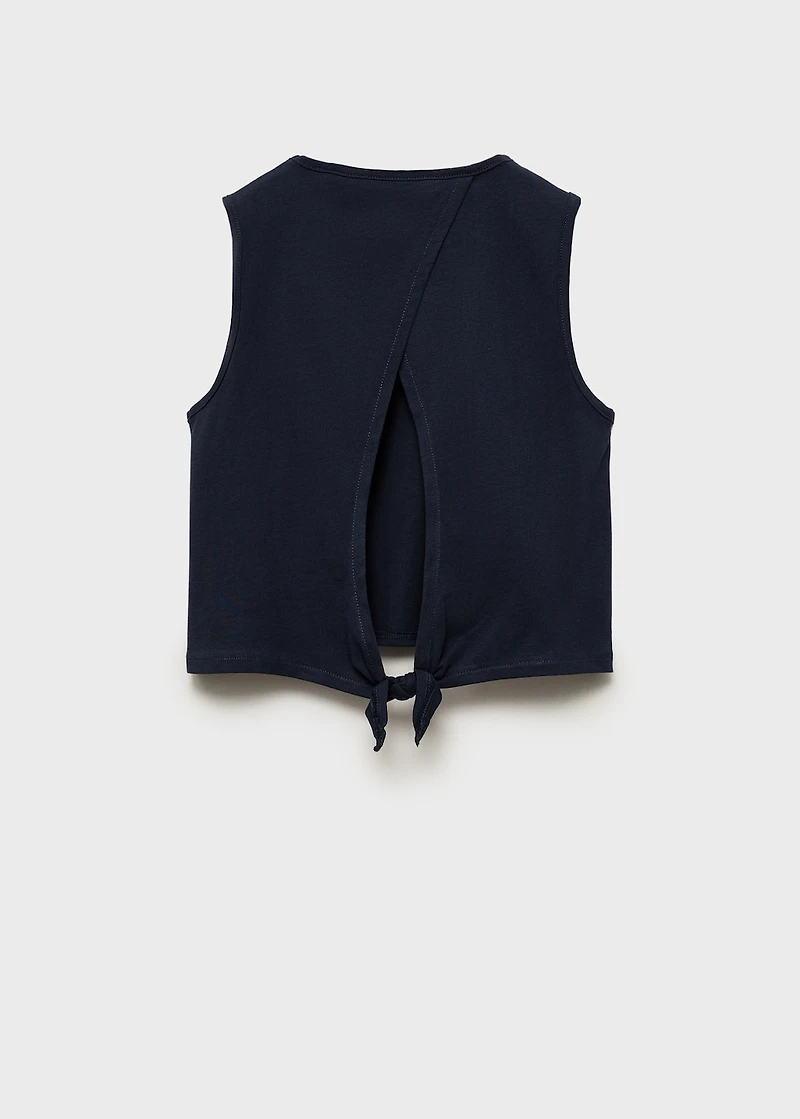 Cut-out back crop T-shirt