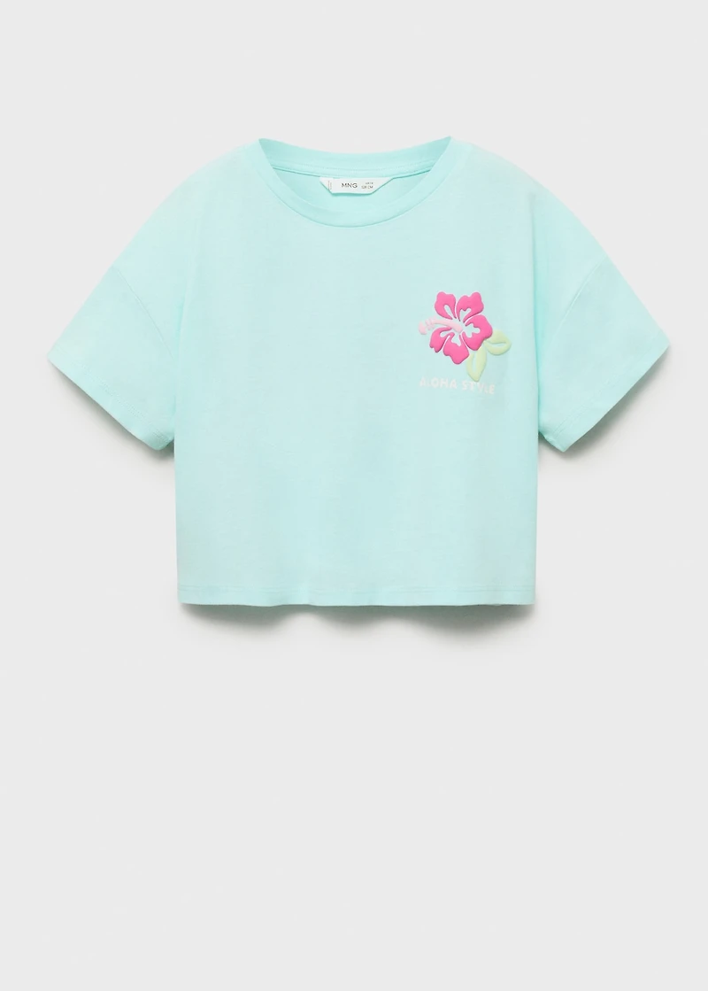 Printed cropped t-shirt