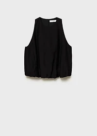 Lyocell-blend top with puffed hem