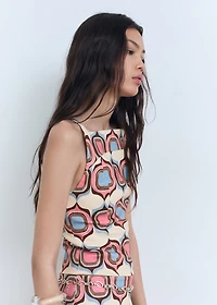 Printed boat-neck top