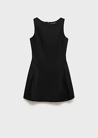 Linen-blend dress with pleats