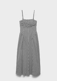 Gingham-print midi-dress