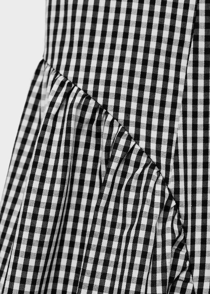 Gingham-print midi-dress
