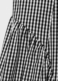 Gingham-print midi-dress