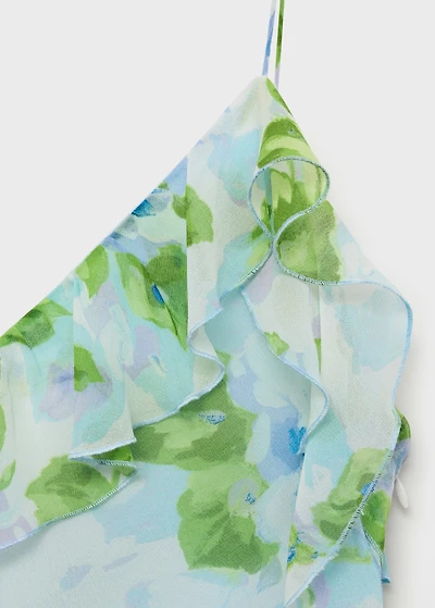 Ruffled floral print dress