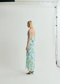 Ruffled floral print dress