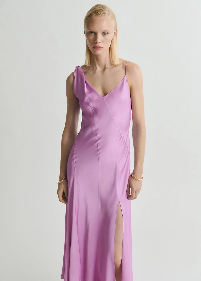 Asymmetrical satin dress