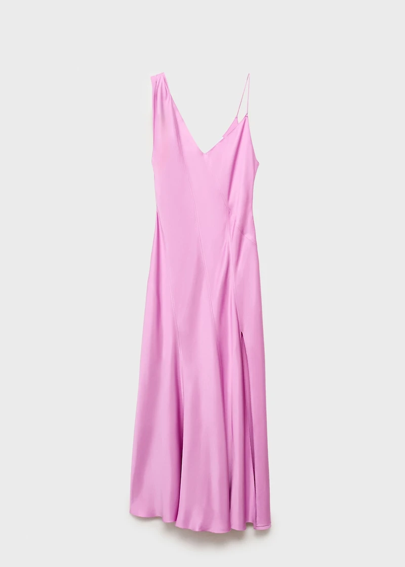 Asymmetrical satin dress