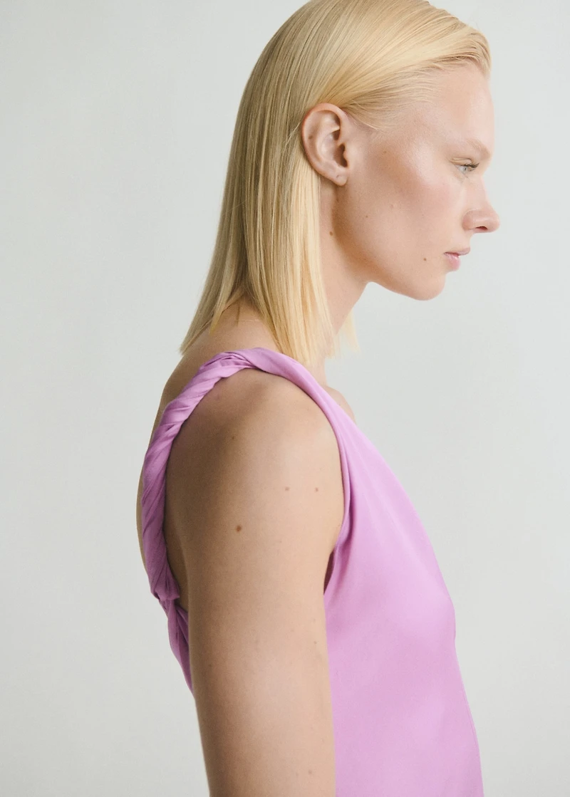 Asymmetrical satin dress