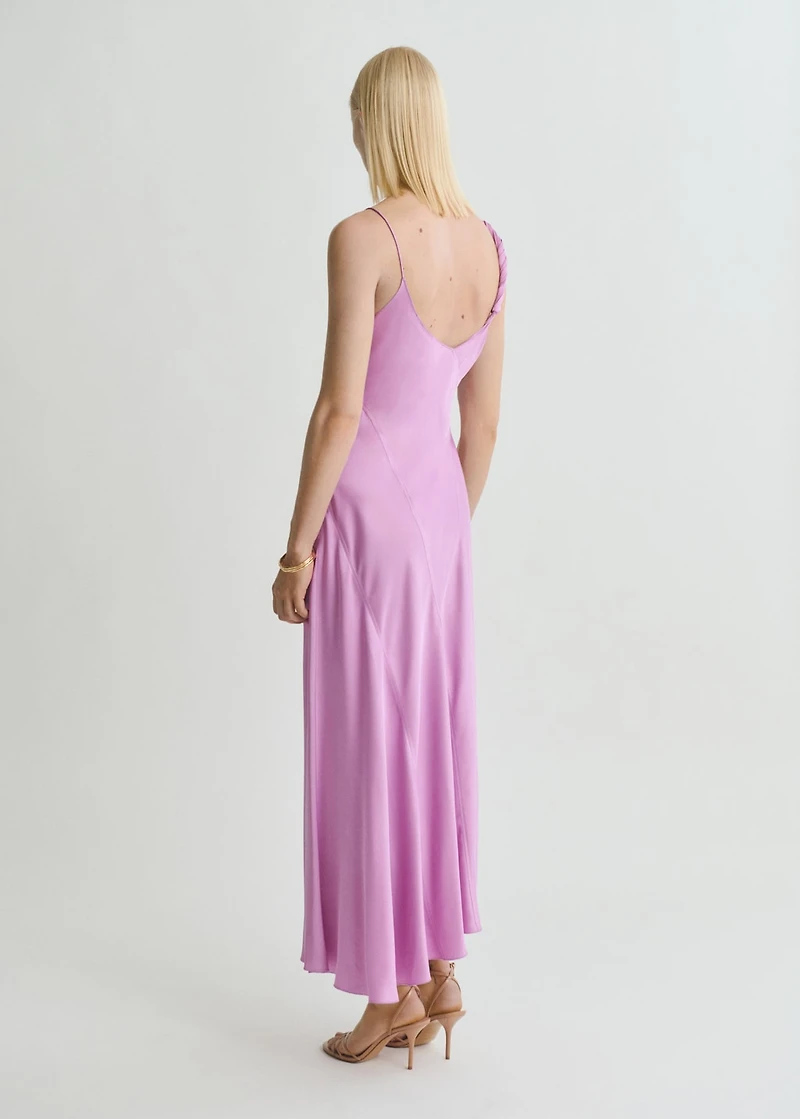 Asymmetrical satin dress