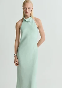 Satin halter neck dress