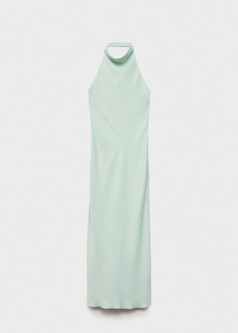 Satin halter neck dress