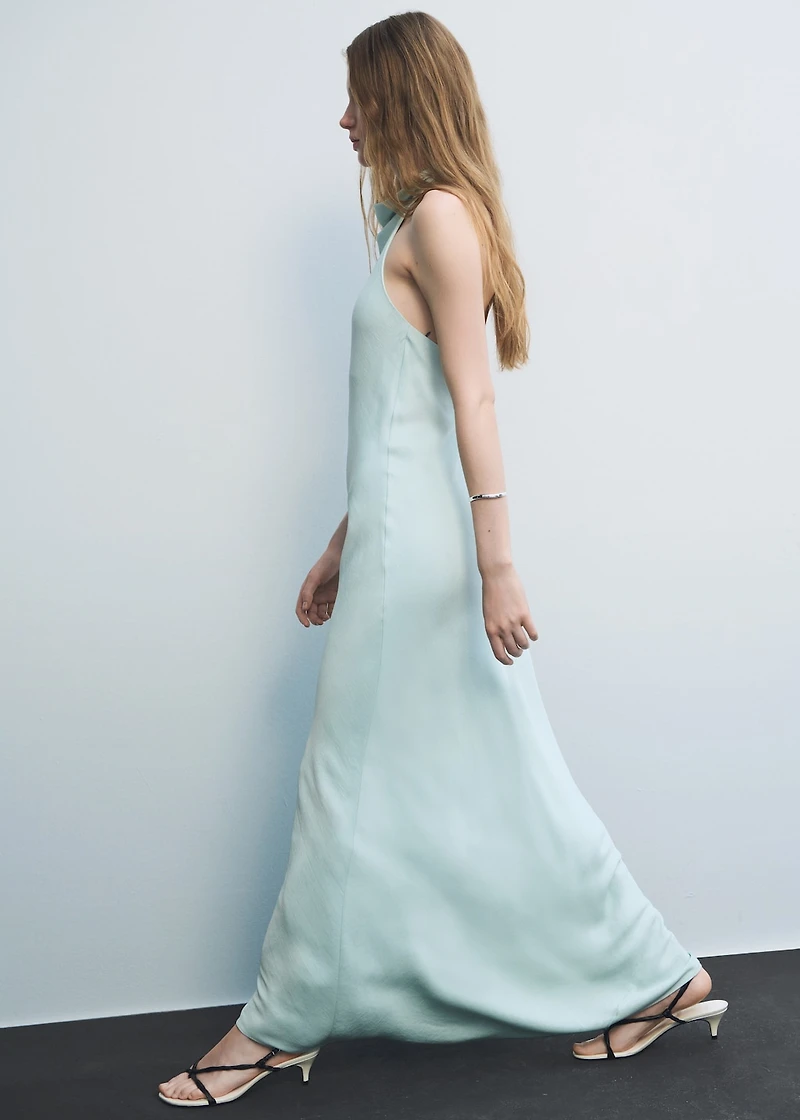 Satin halter neck dress