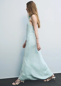 Satin halter neck dress