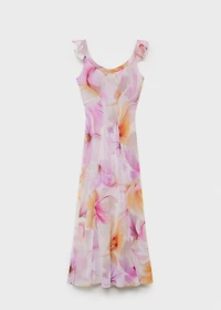 Floral dress with ruffle detail