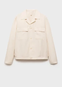 Bowling-style overshirt a linen blend
