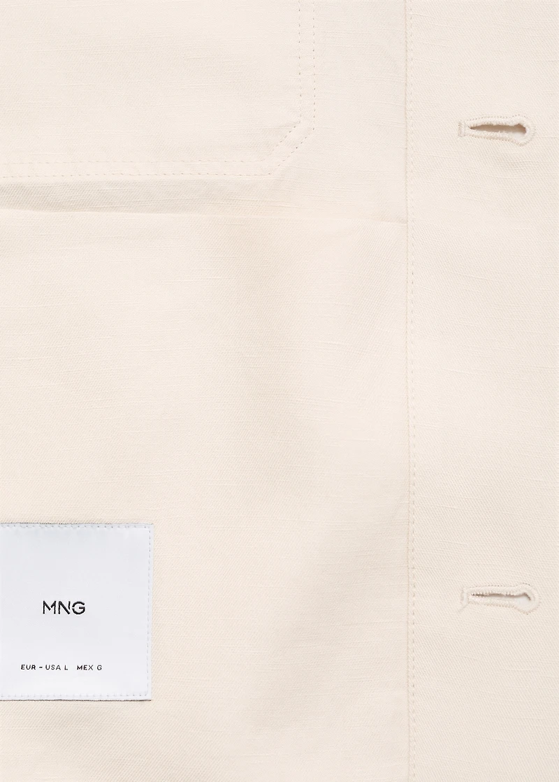 Bowling-style overshirt a linen blend