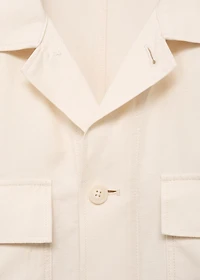 Bowling-style overshirt a linen blend