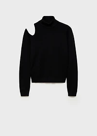 Asymmetrical sweater with shoulder opening