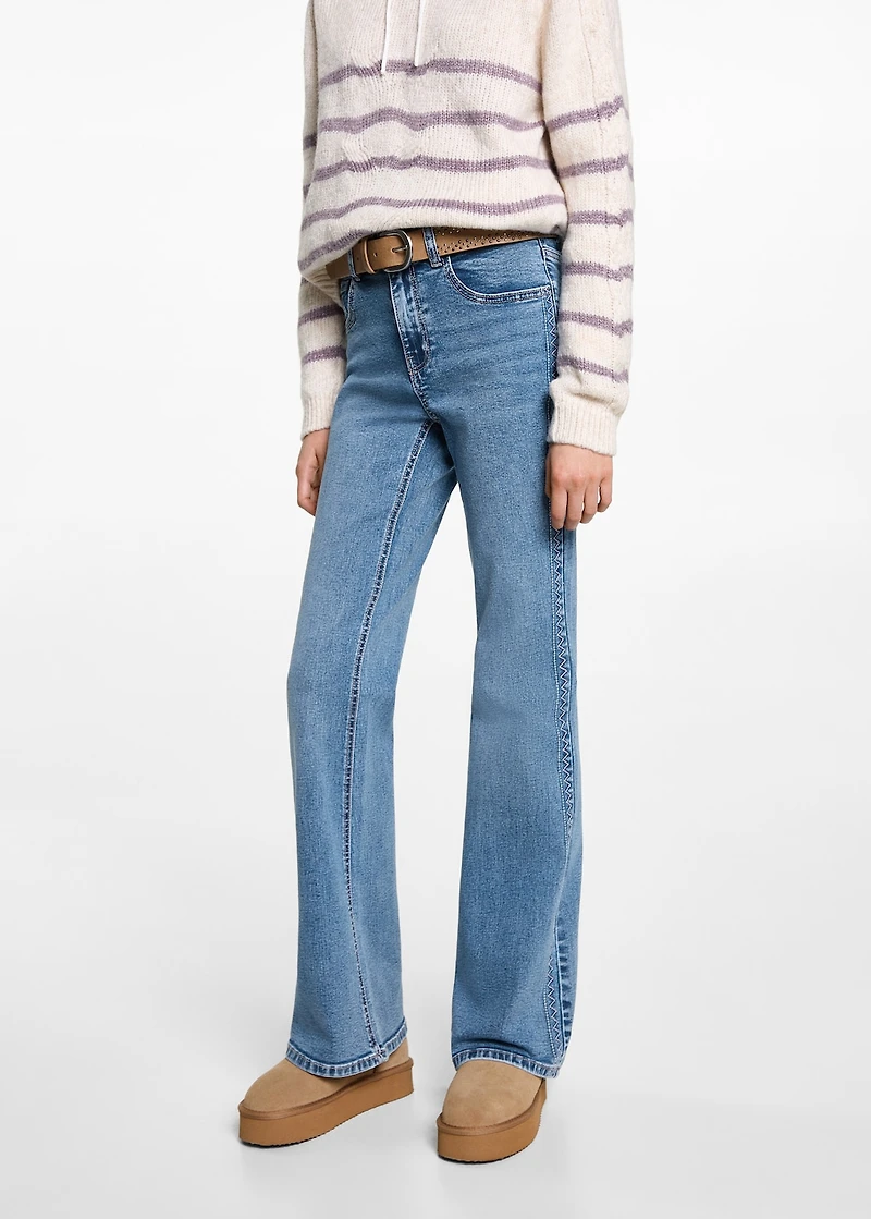 Embroidered details jeans