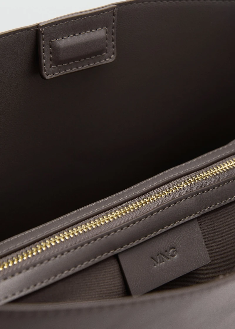 Shopper bag with metallic detail