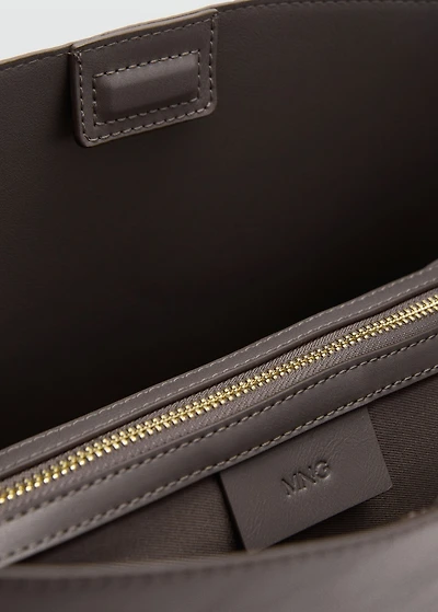 Shopper bag with metallic detail