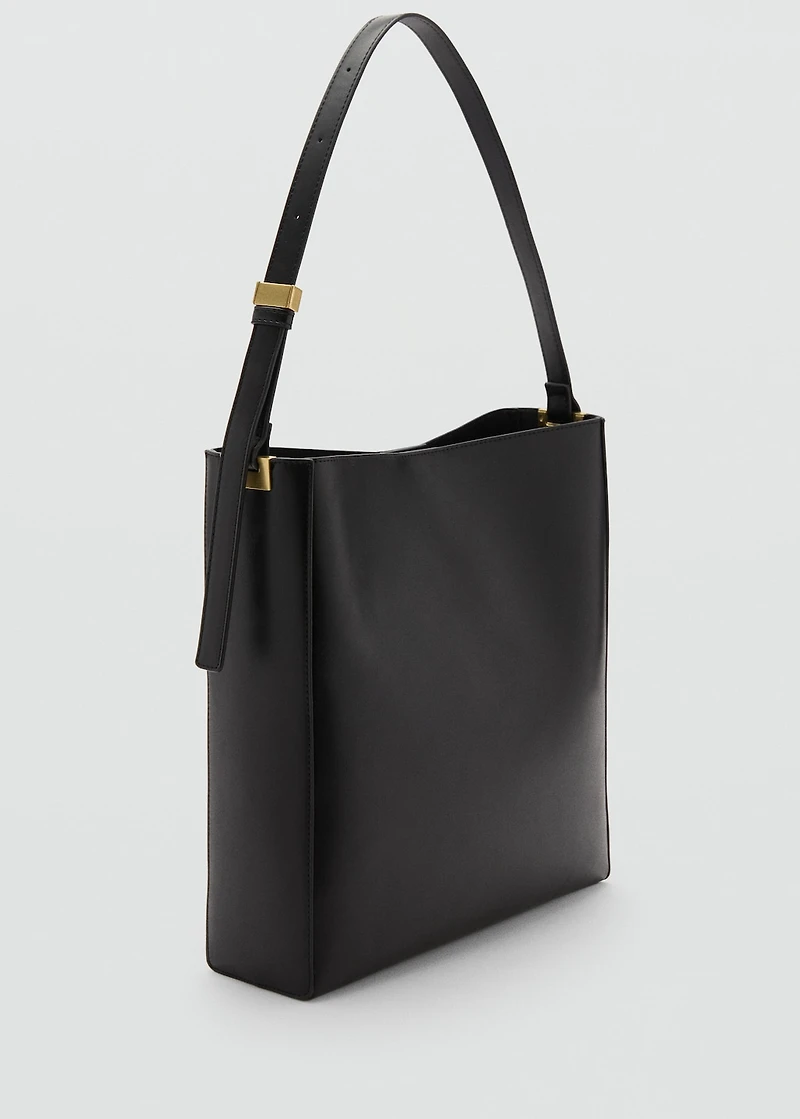 Shopper bag with metallic detail
