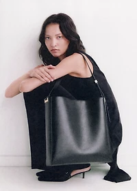 Shopper bag with metallic detail