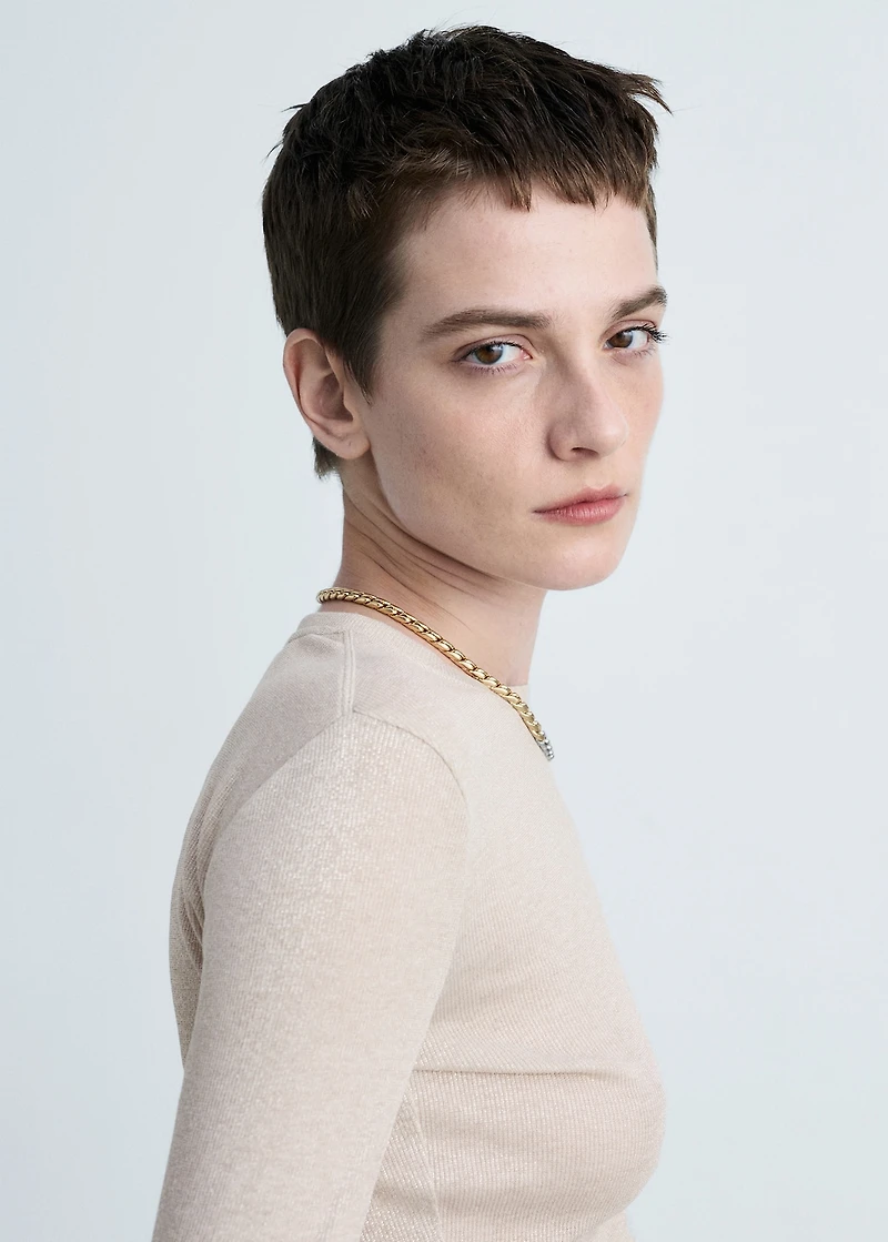 Lurex knitted t-shirt