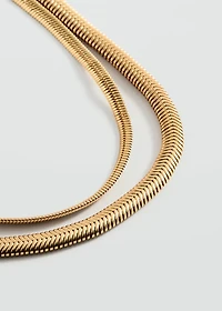 Textured double necklace