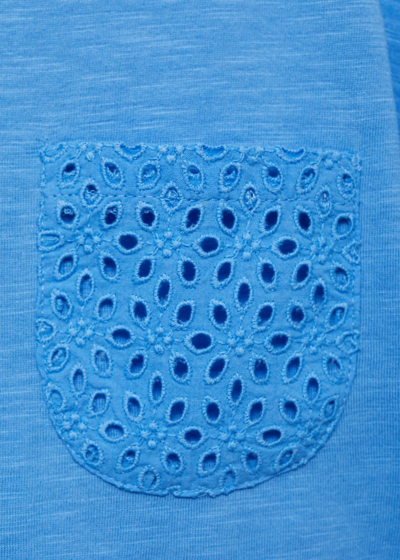 Embroidered chest-pocket T-shirt