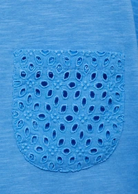 Embroidered chest-pocket T-shirt