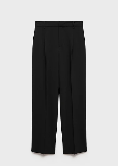 Straight-fit pleated pants