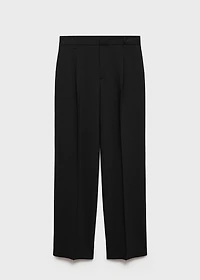 Straight-fit pleated pants