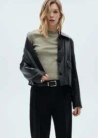 Straight-fit pleated pants