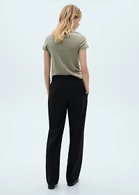 Straight-fit pleated pants