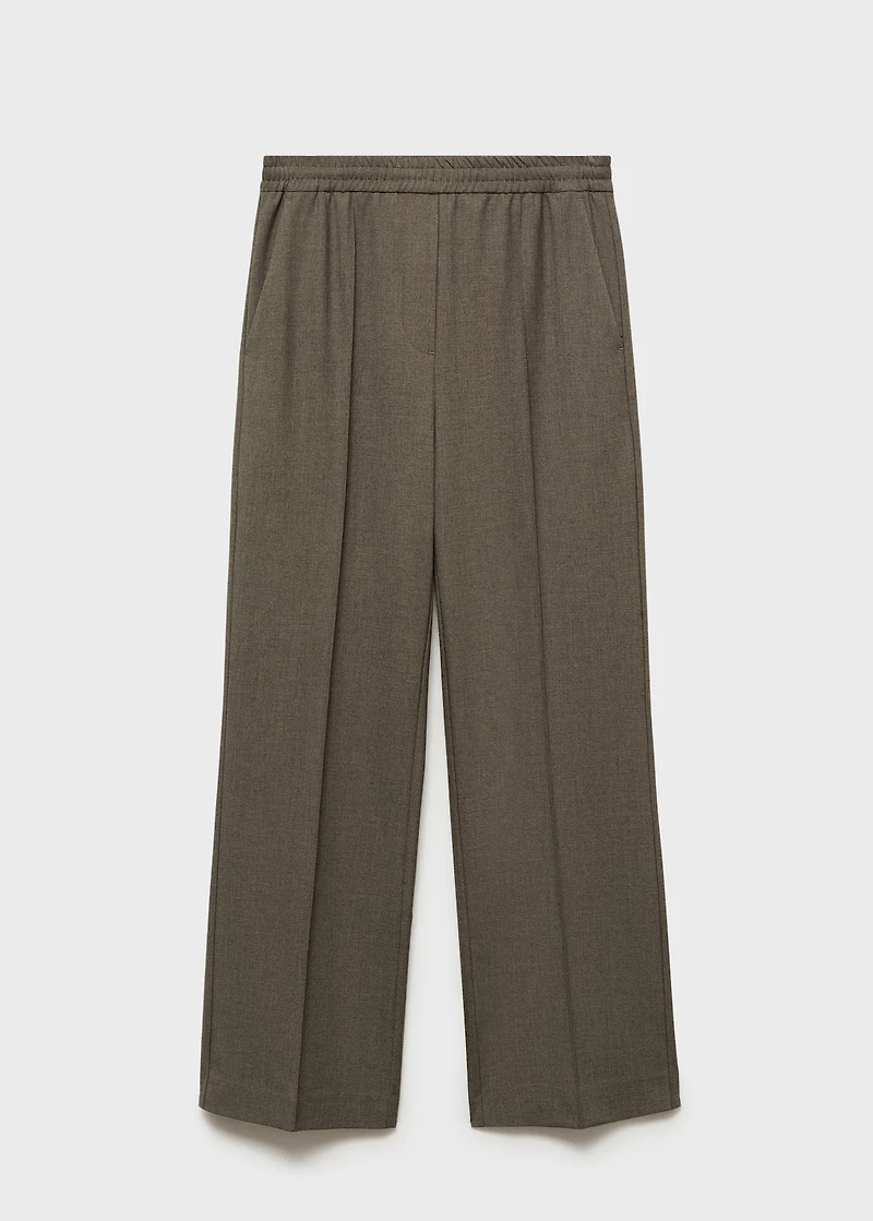 Wide leg pants with elastic waist