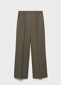Wide leg pants with elastic waist