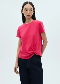 Cotton t-shirt with knot detail