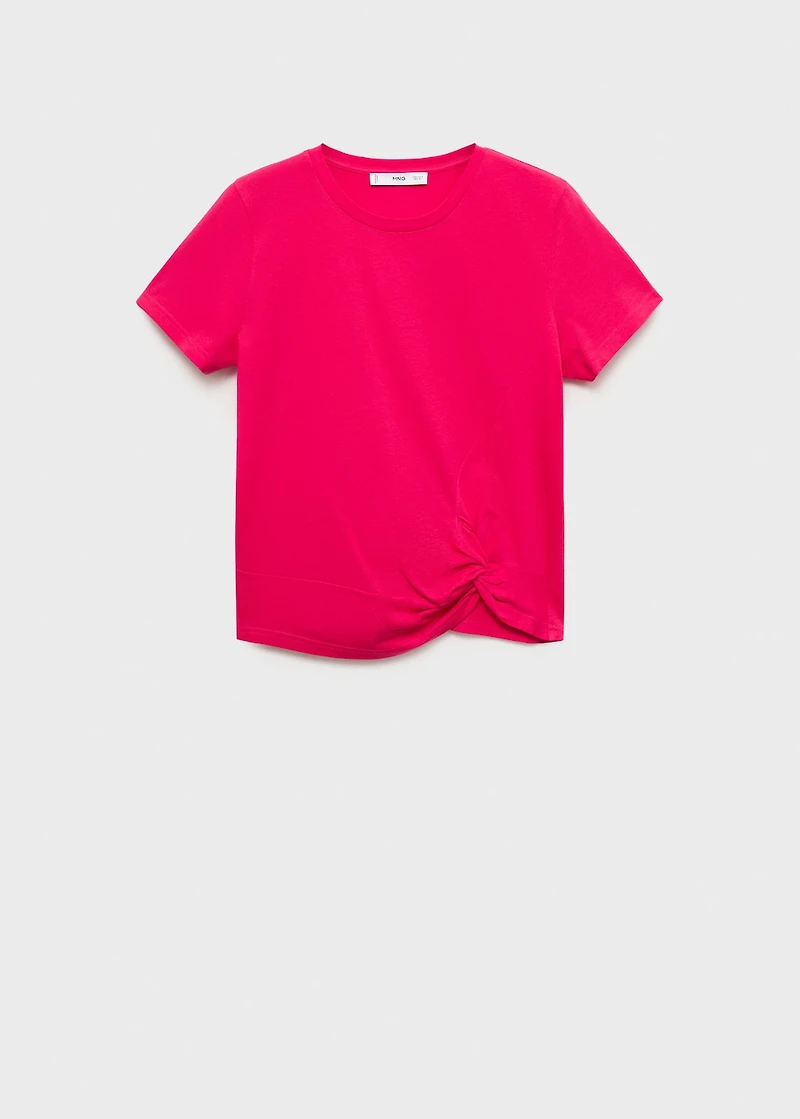 Cotton t-shirt with knot detail