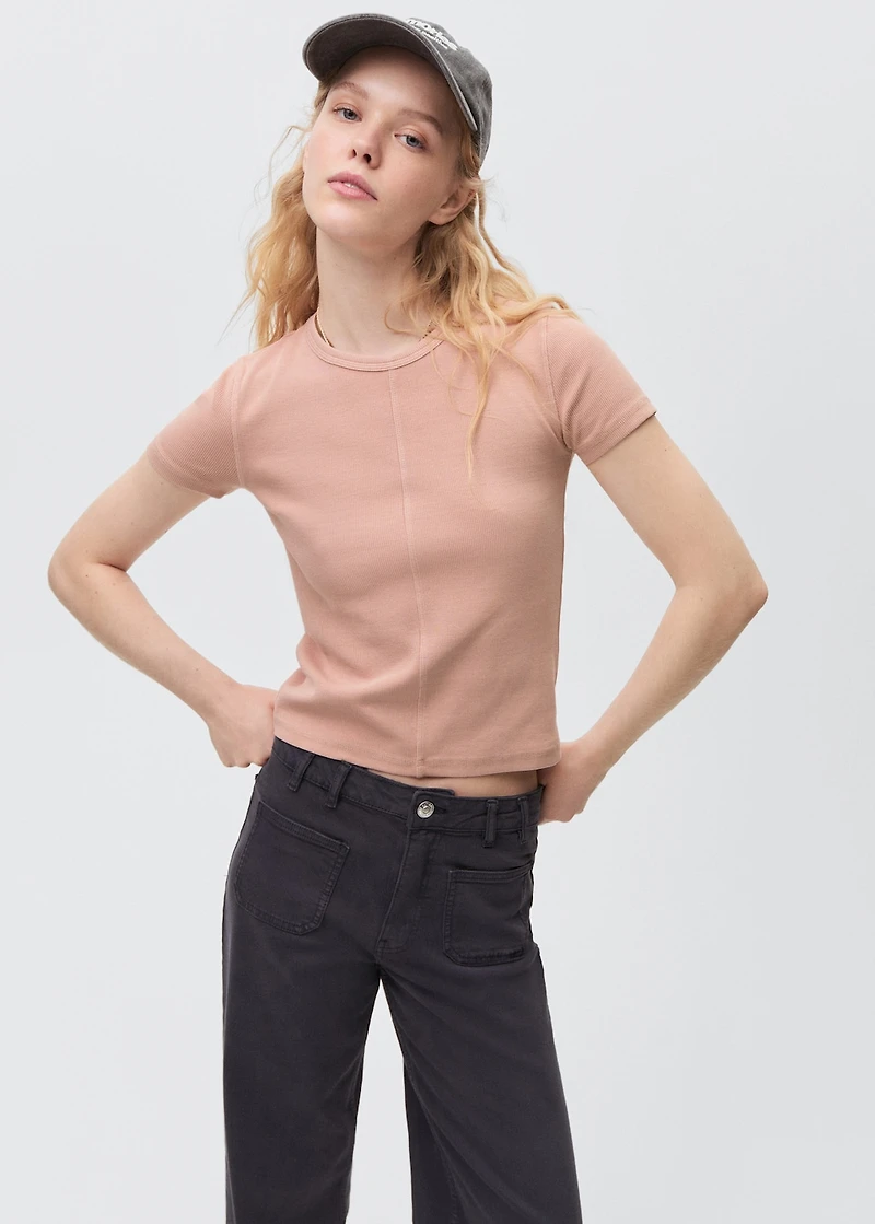 Ribbed crop T-shirt