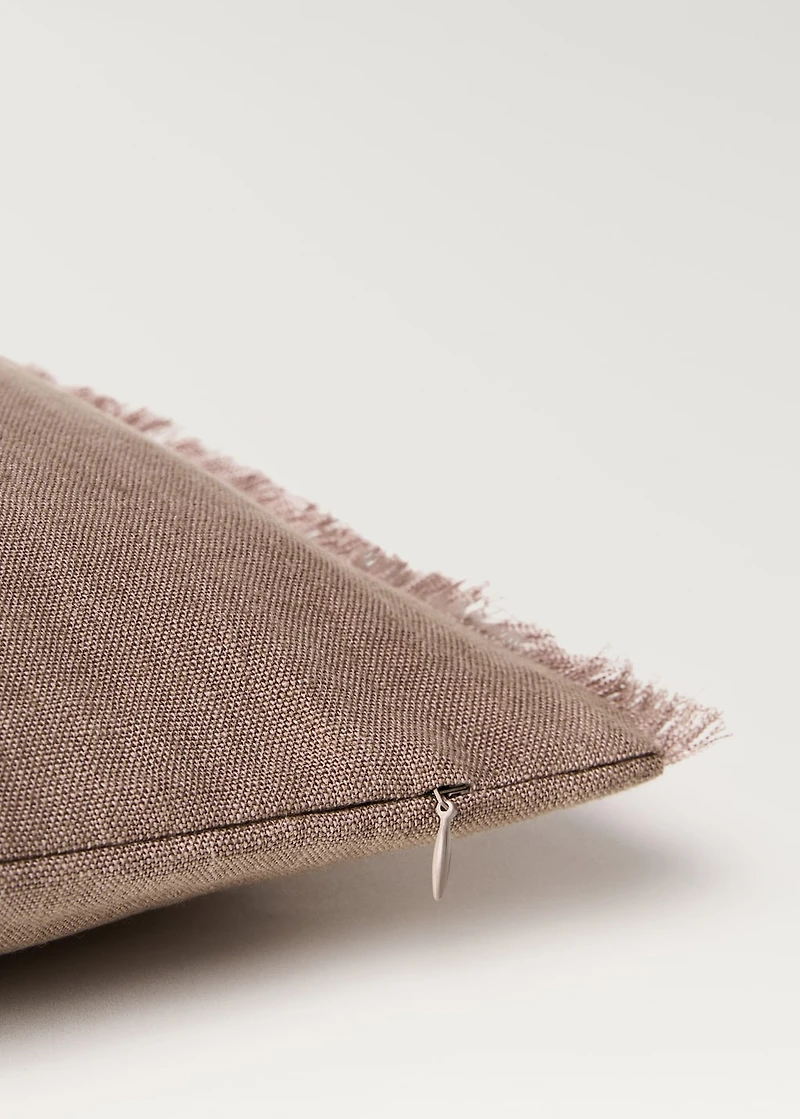 Linen cushion cover with fringes 50x50 cm