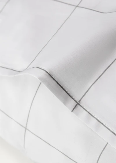 Two cotton percale two-tone check pillowcases 50x75 cm