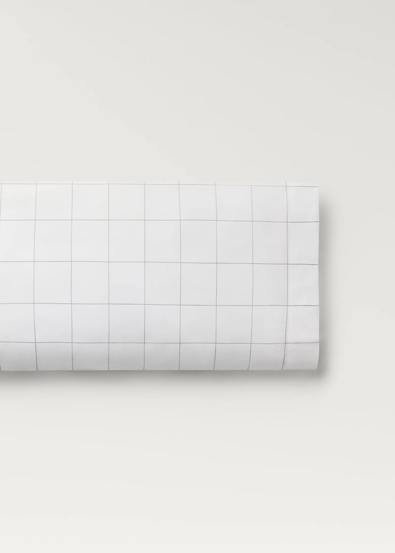 Cotton percale pillowcase with two-tone check 45x110 cm