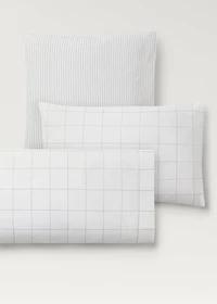 Cotton percale pillowcase with two-tone check 45x110 cm