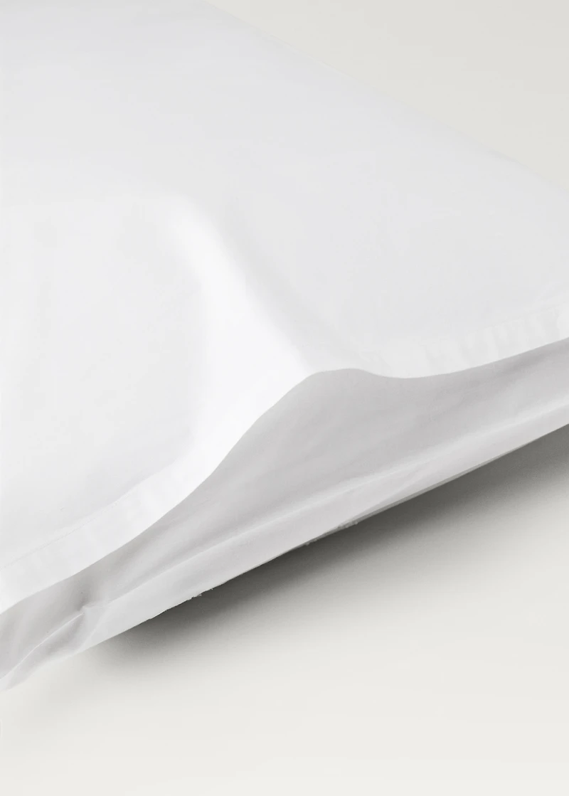 Two cotton hand-embroidered floral pillowcases 50x75 cm