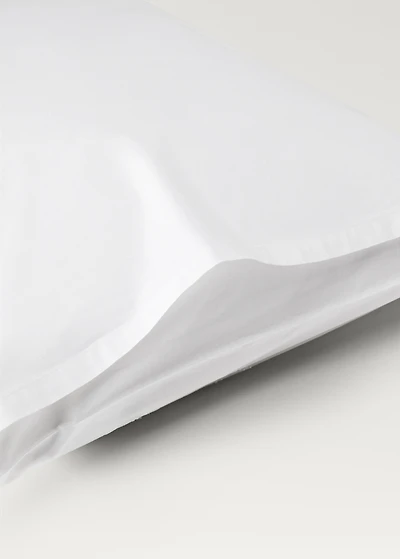 Two cotton hand-embroidered floral pillowcases 50x75 cm