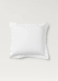 Two cotton pillowcases with hand-embroidered flowers 60x60 cm