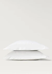 Two cotton pillowcases with hand-embroidered flowers 60x60 cm