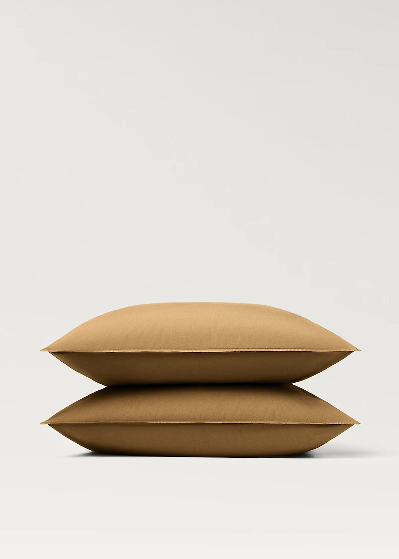 Two cotton poplin pillowcases with double stitching 60x60 cm